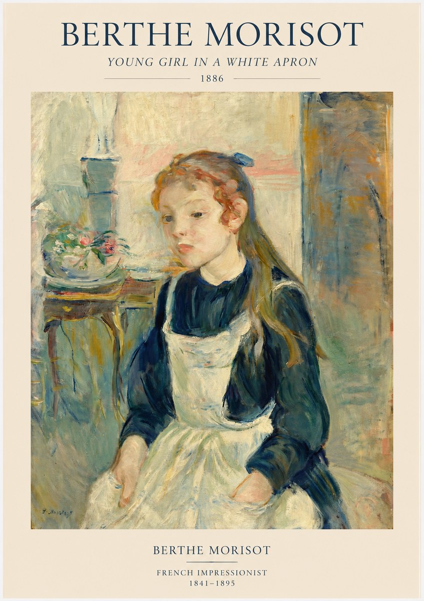 Berthe Morisot Young Girl in a White Apron No1 - Poster
