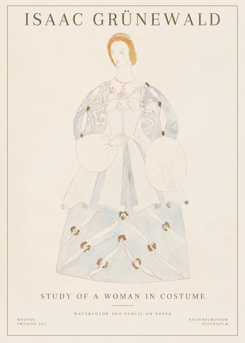 Isaac Grünewald Study of a Woman in Costume No1 - Poster