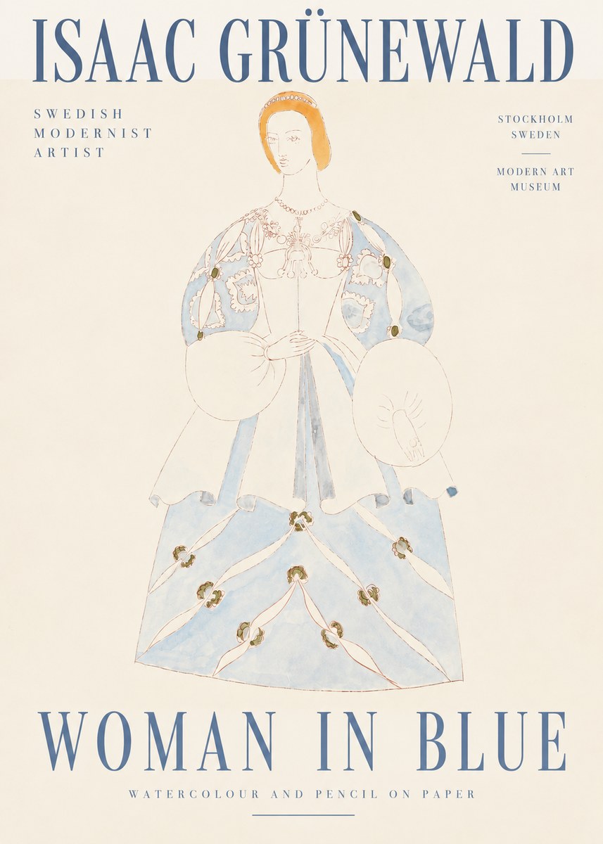 Isaac Grünewald Study of a Woman in Costume No4 - Poster