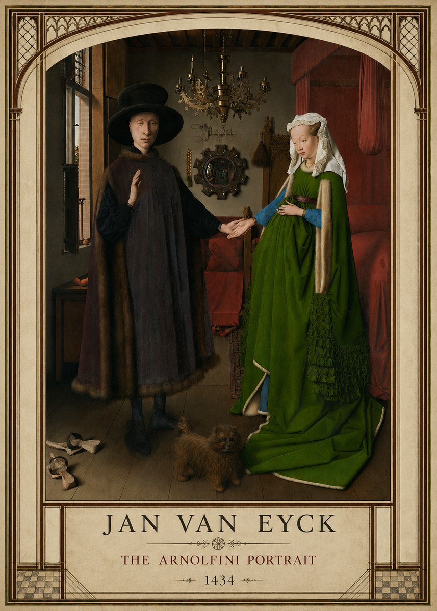 Jan van Eyck The Arnolfini Portrait V No3 - Poster