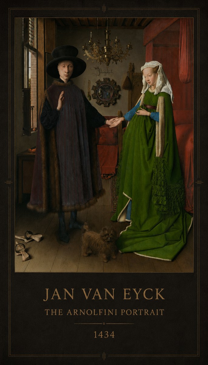 Jan van Eyck The Arnolfini Portrait V No5 - Poster