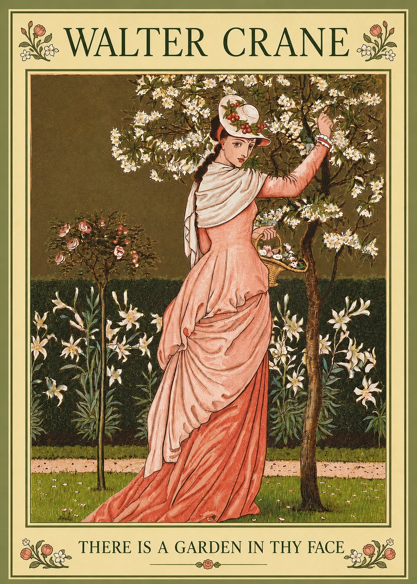 Walter Crane There Is a Garden in Thy Face II No4 - Poster