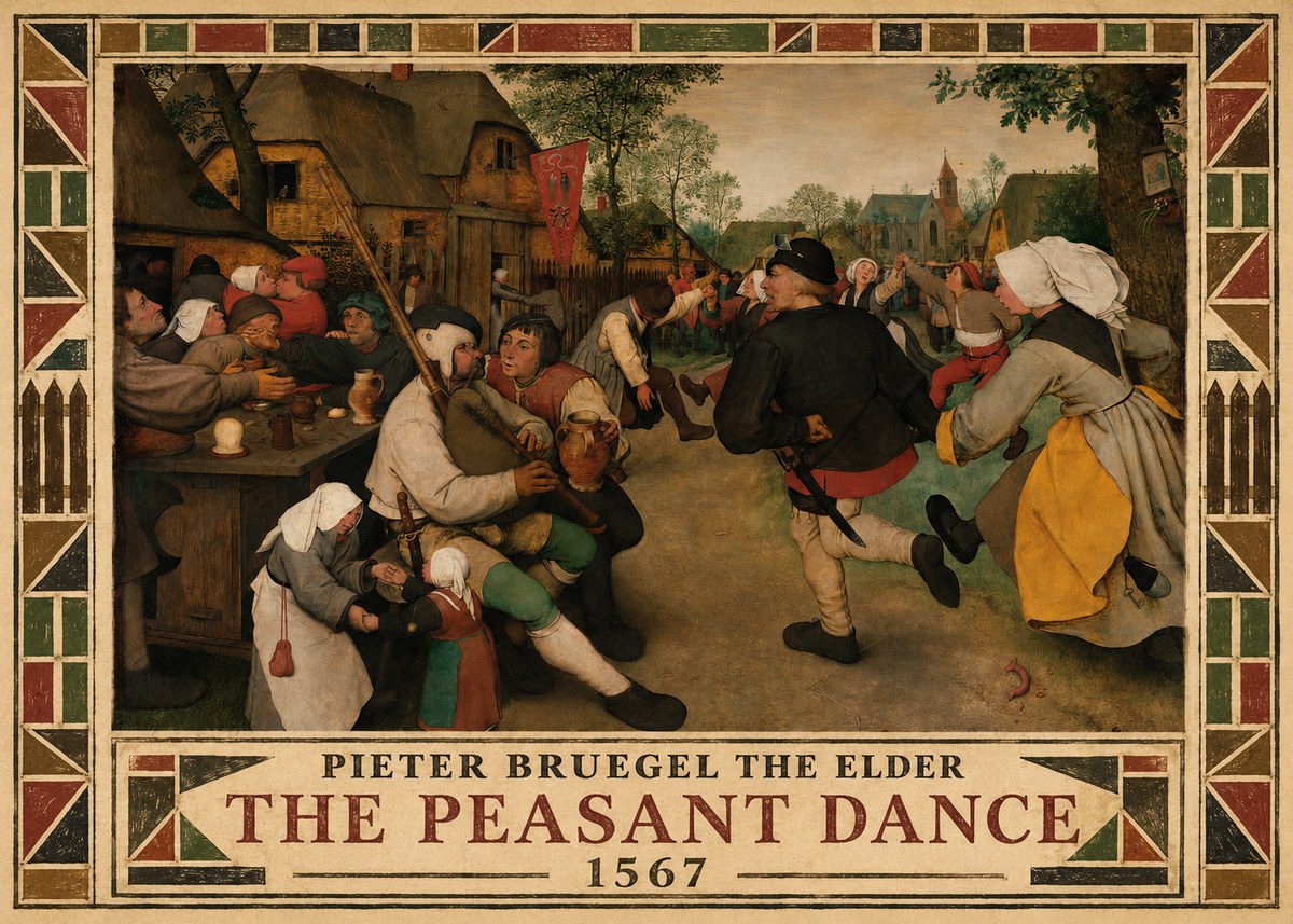 Pieter Bruegel The Peasant Dance II No4 - Poster