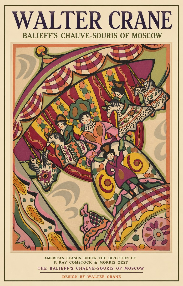 Walter Crane Balieff's Chauve-souris of Moscow No2 - Poster