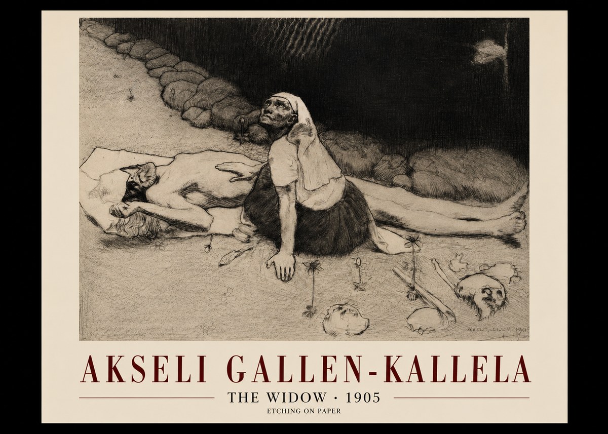 Akseli Gallen-Kallela The Widow No1 - Poster