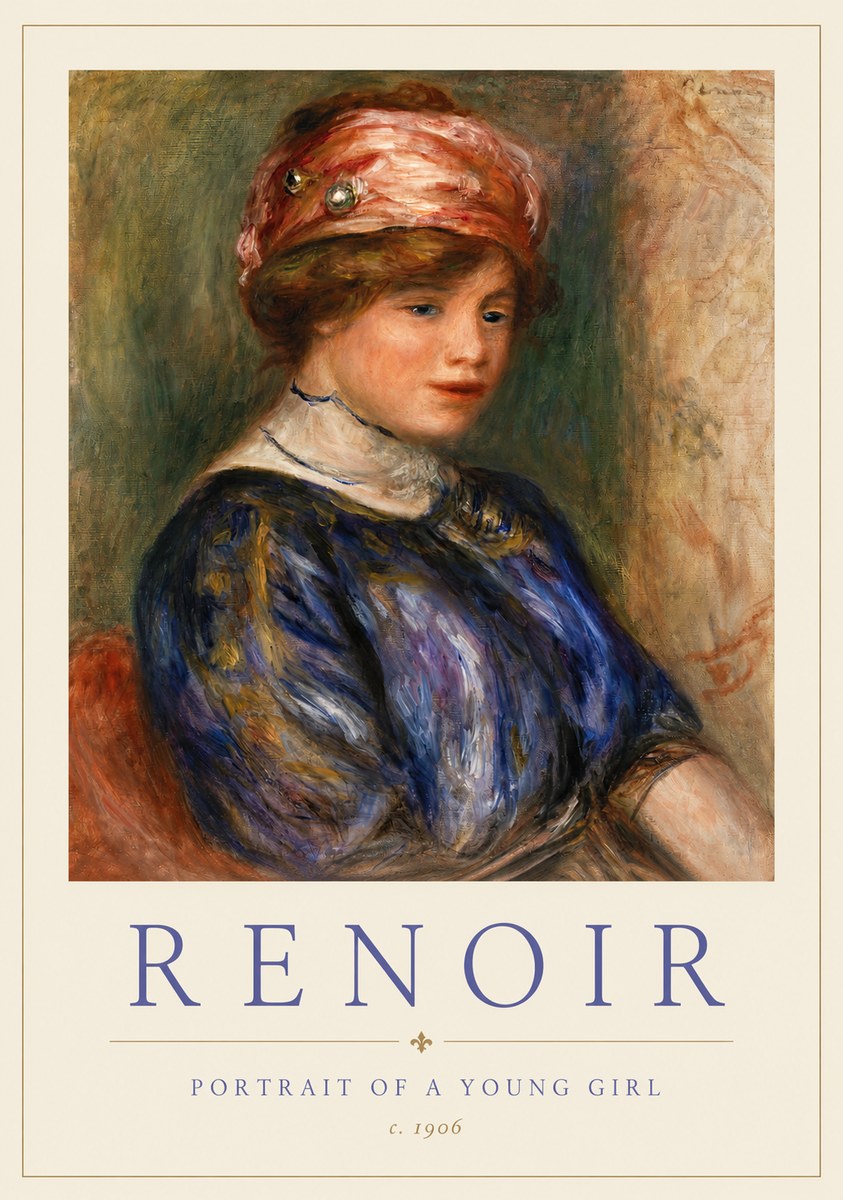 Renoir Portrait of a Young Girl No3 - Poster