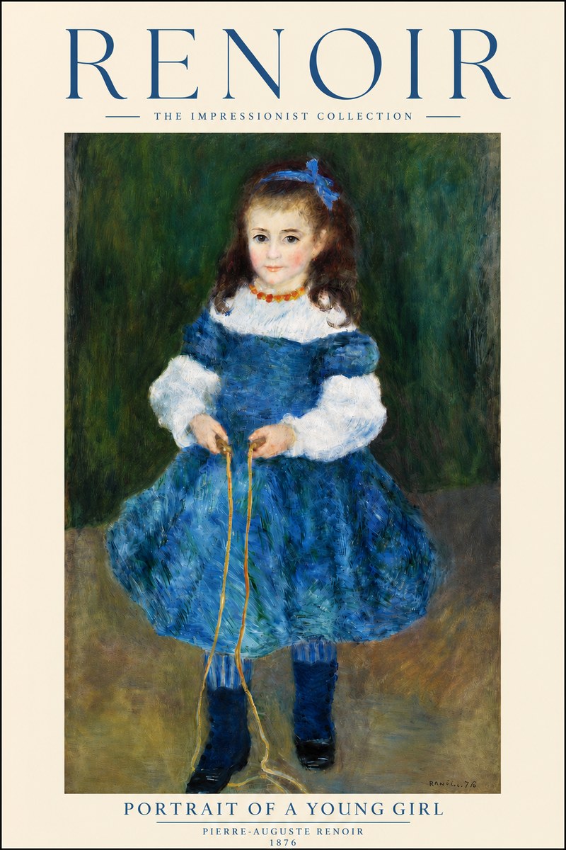Renoir Portrait of a Young Girl No3 - Poster