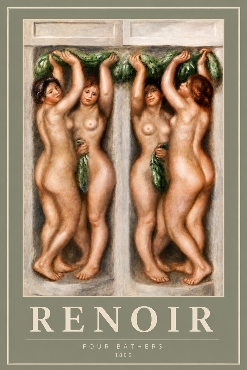 Renoir Four Bathers No6 - Poster