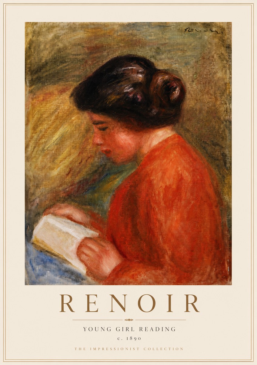 Renoir Young Girl Reading No3 - Poster