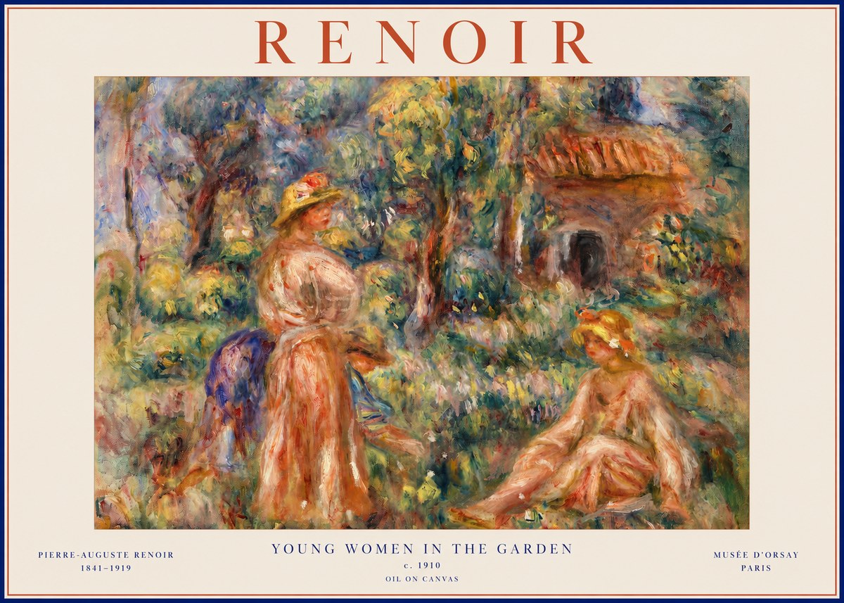 Renoir Young Women in the Garden I No2 - Poster