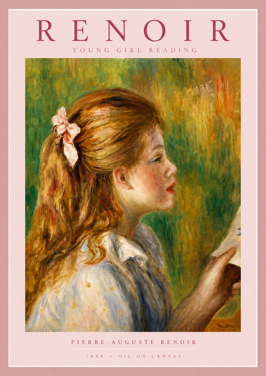 Renoir Young Girl Reading No5 - Poster