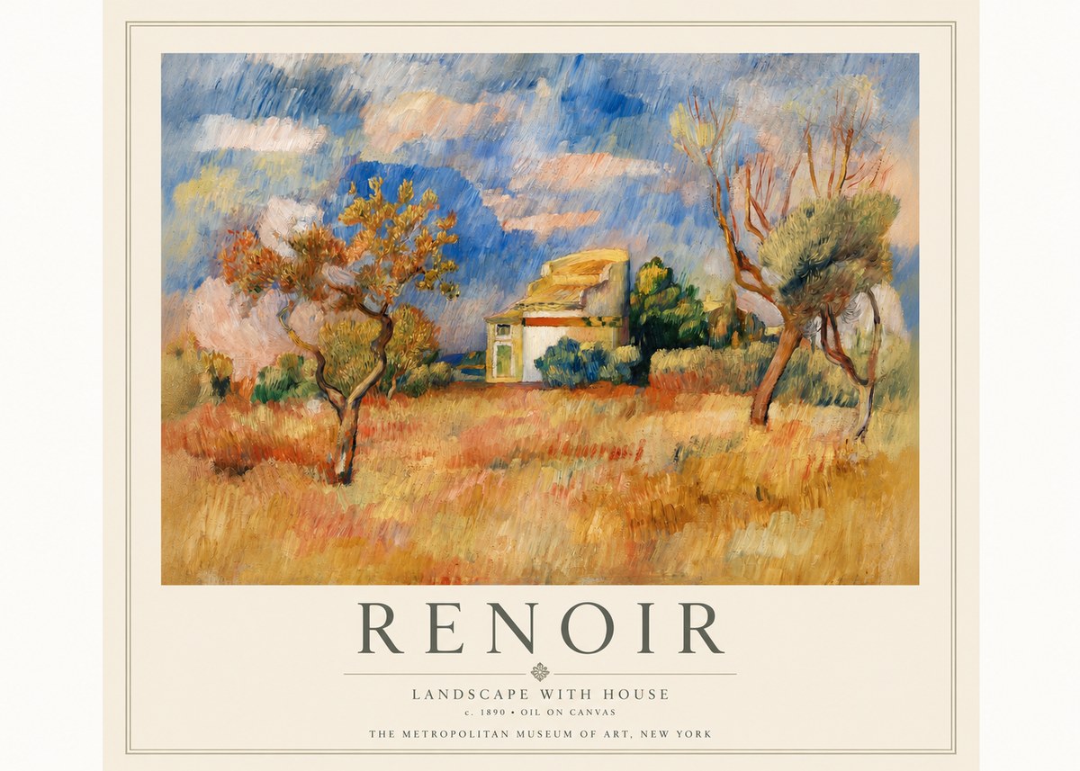 Renoir Landscape with House III No3 - Poster
