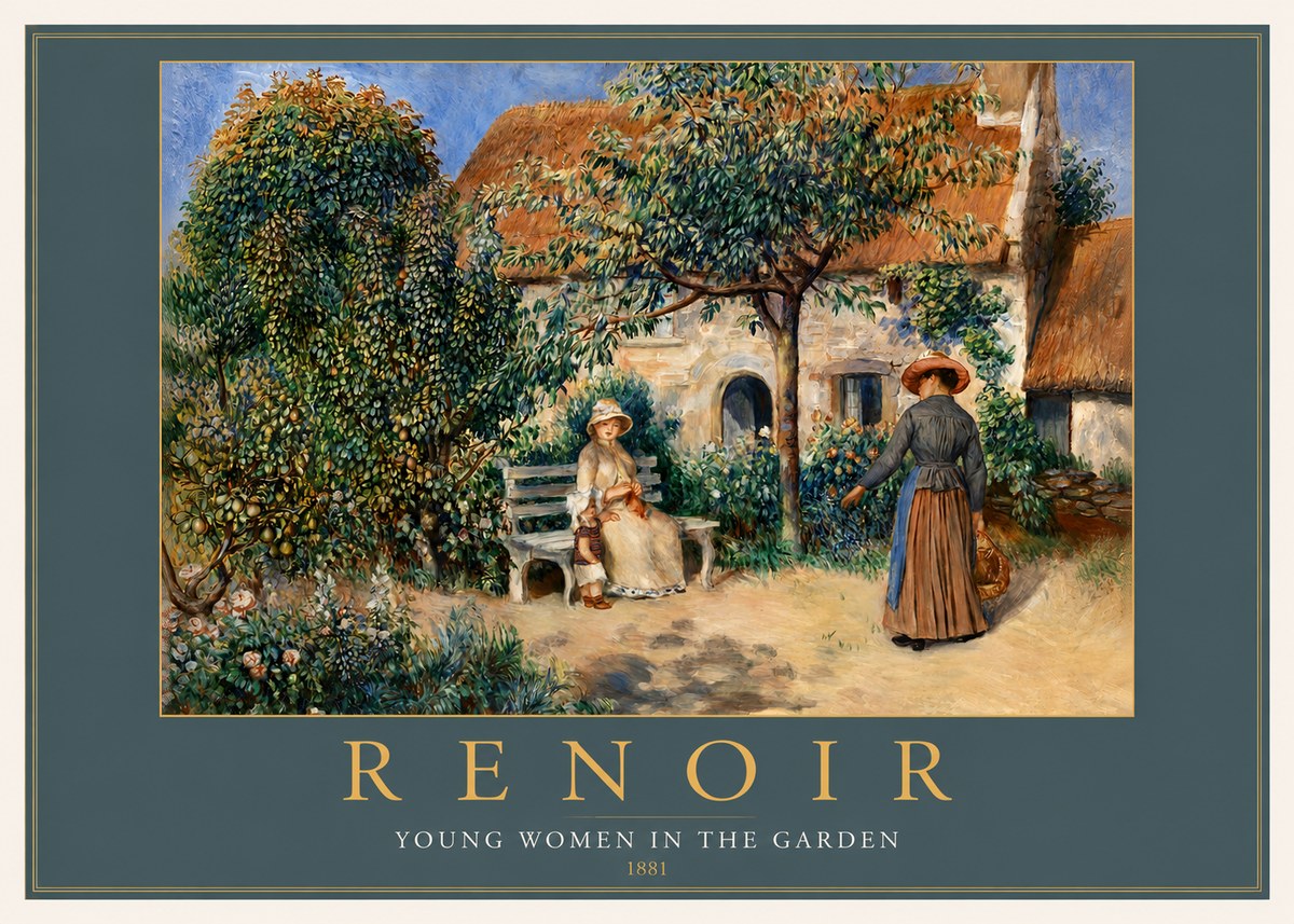 Renoir Young Women in the Garden No2 - Poster