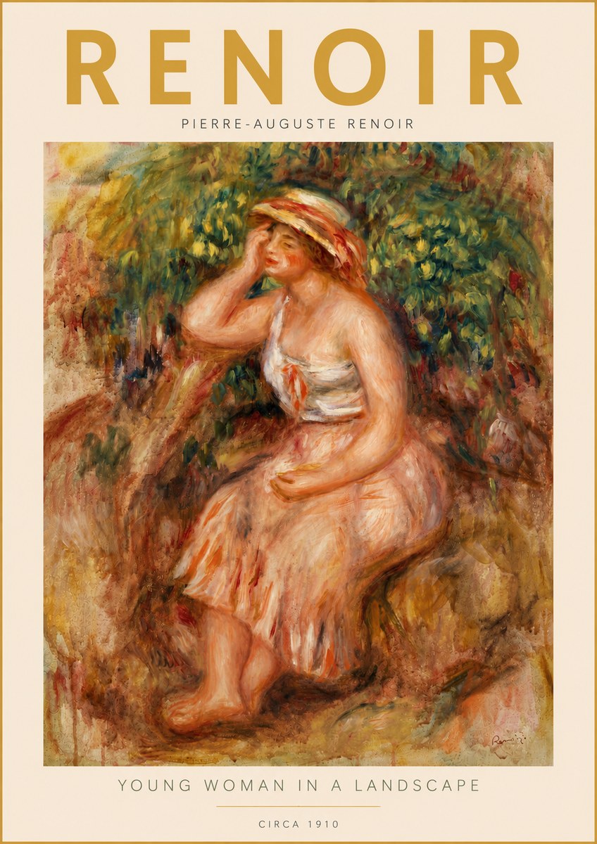 Renoir Seated Woman in a Landscape No5 - Poster