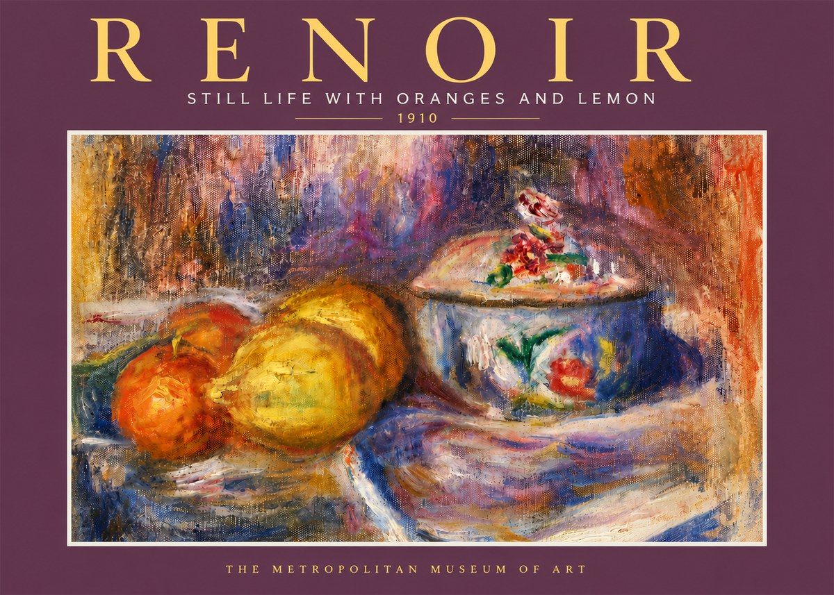 Renoir Still Life with Oranges and Lemon No5 - Poster