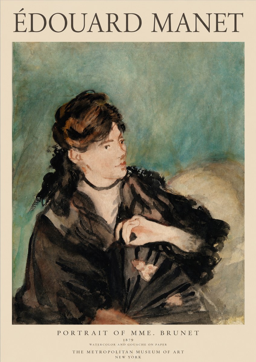 Édouard Manet Portrait of Mme. Brunet No1 - Poster