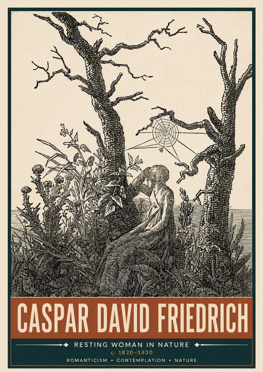 Caspar David Friedrich Resting Woman in Nature No5 - Poster