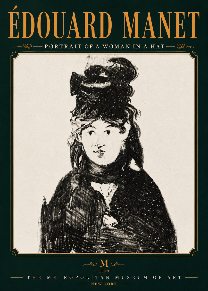Édouard Manet Portrait of a Woman in a Hat No6 - Poster