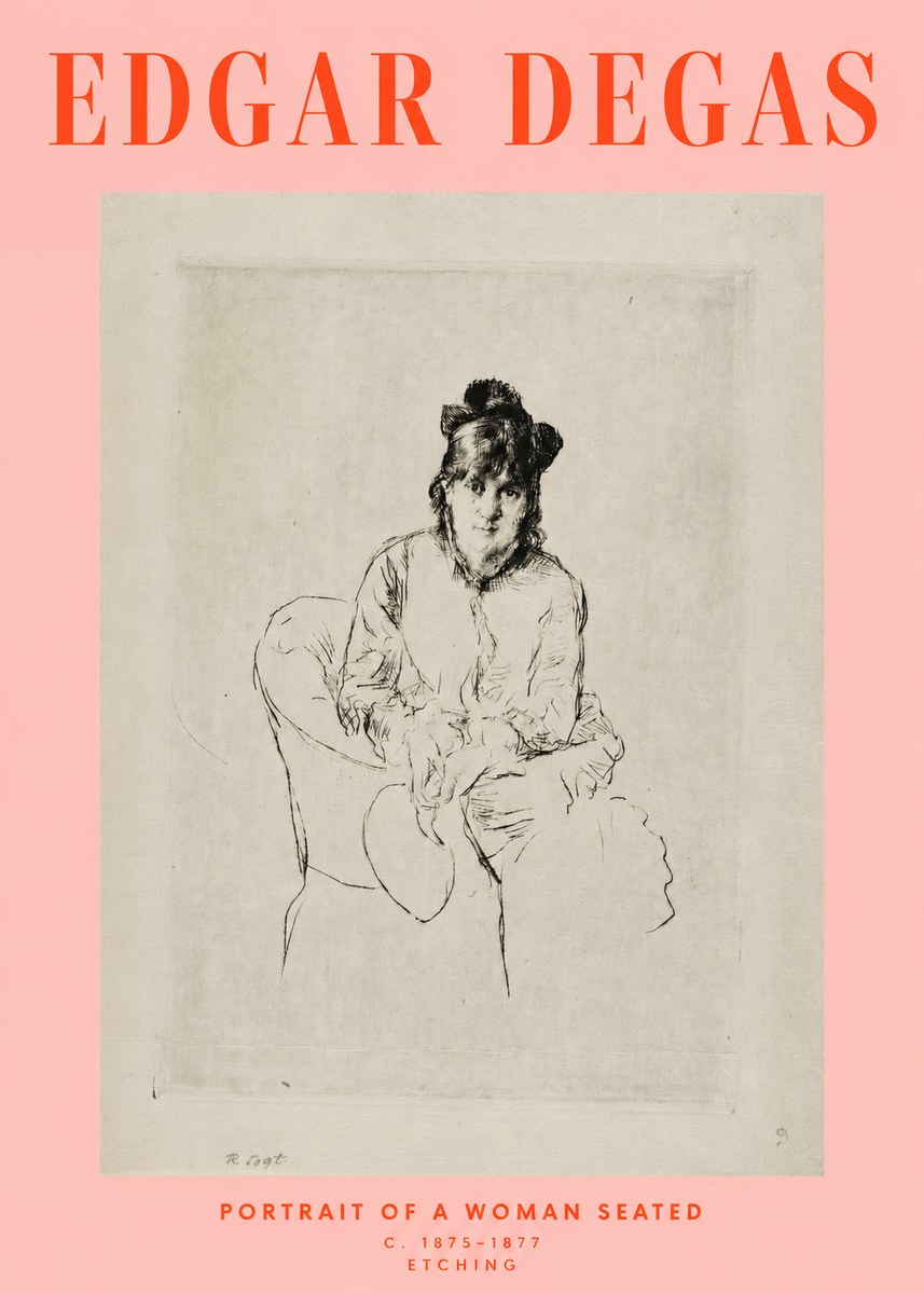 Edgar Degas Portrait of a Woman Seated No2 - Poster