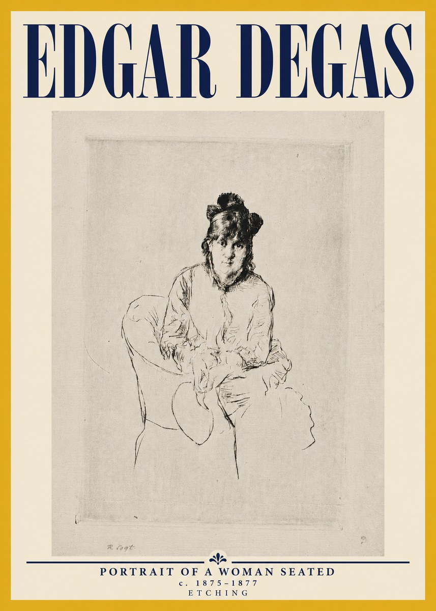 Edgar Degas Portrait of a Woman Seated No5 - Poster