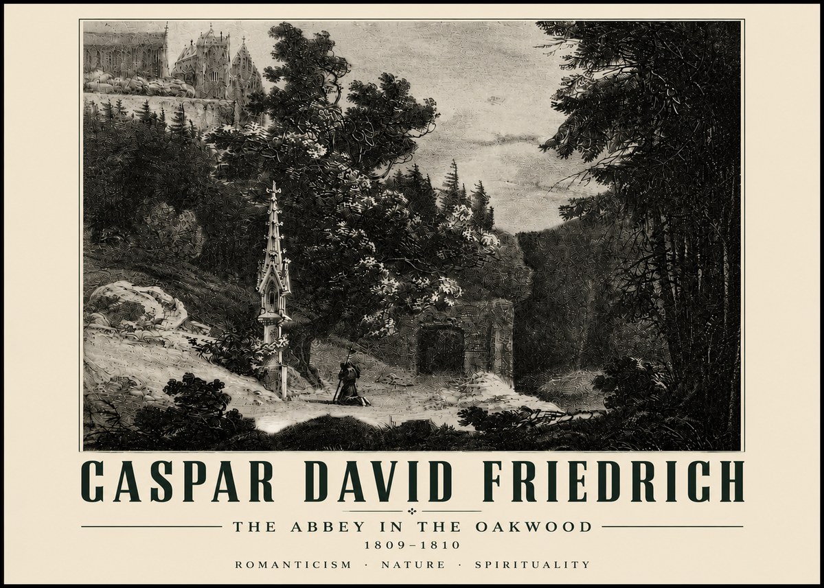 Caspar David Friedrich The Abbey in the Oakwood No4 - Poster