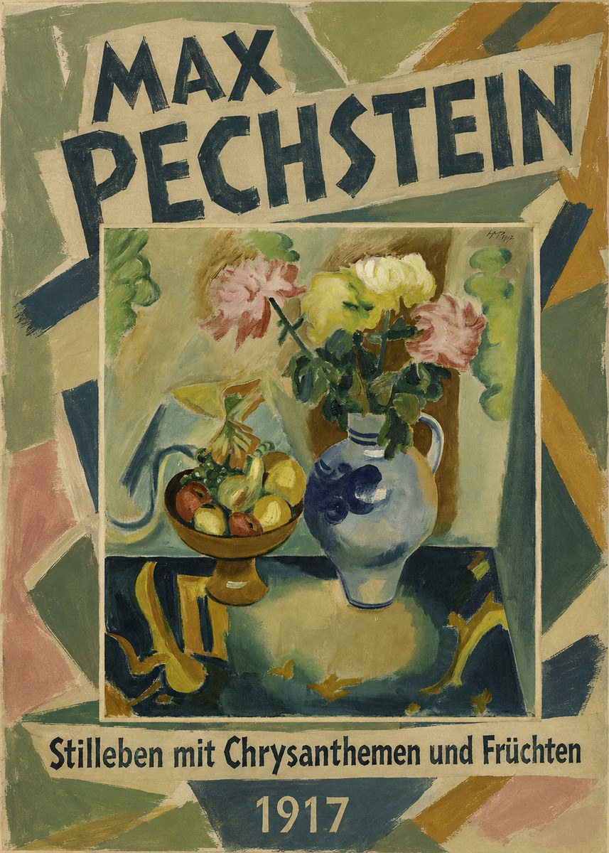 Max Pechstein Stilleben Mit Chrysanthemen Und Früchten No1 - Poster