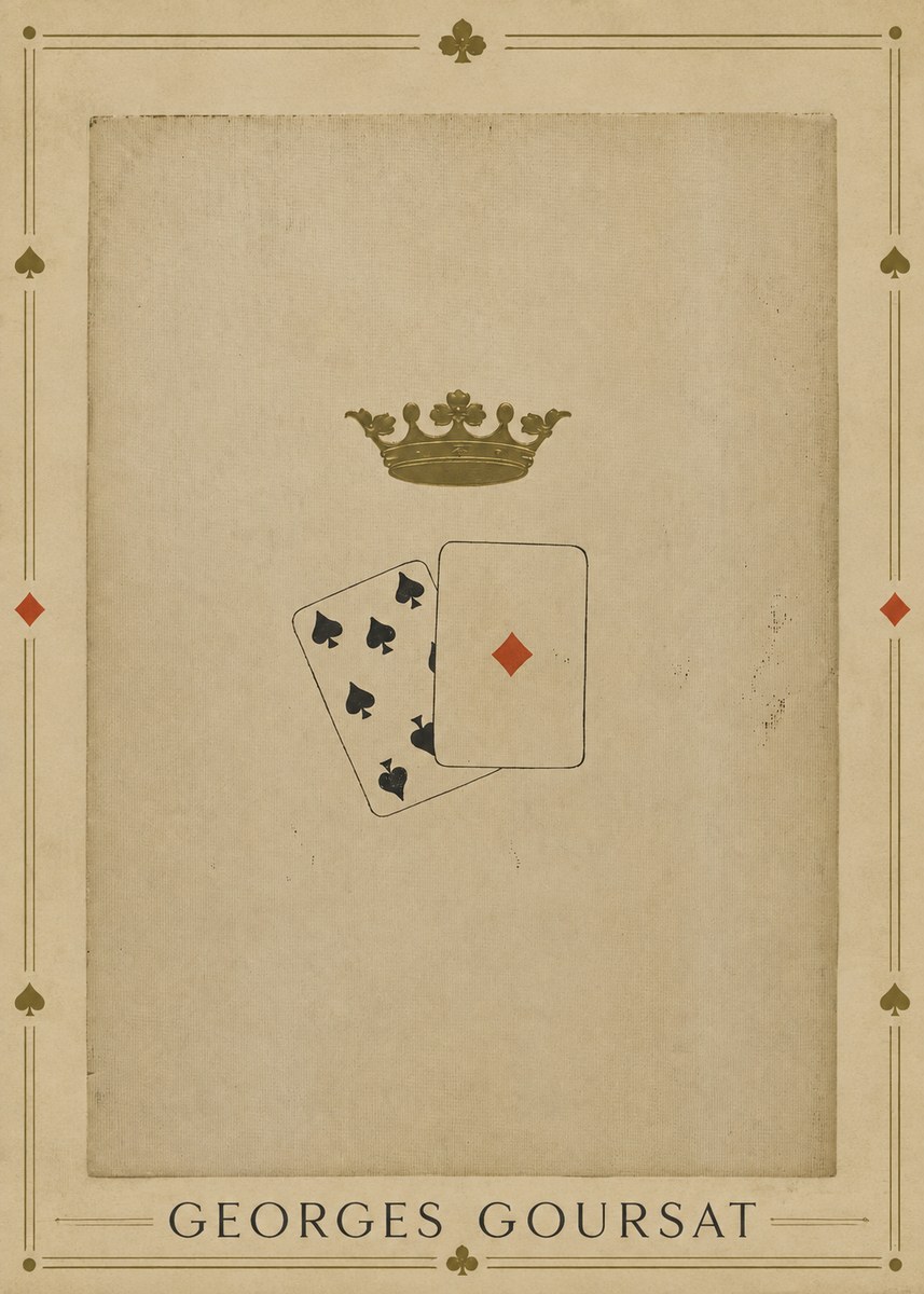 Georges Goursat Crown and Playing Cards No1 - Poster