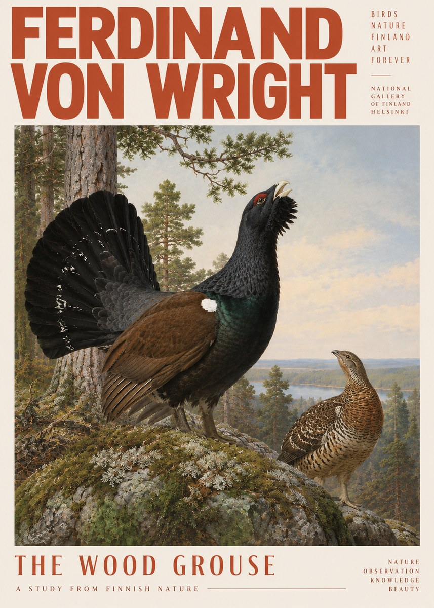 Ferdinand von Wright A Woman in Prayer No6 - Poster
