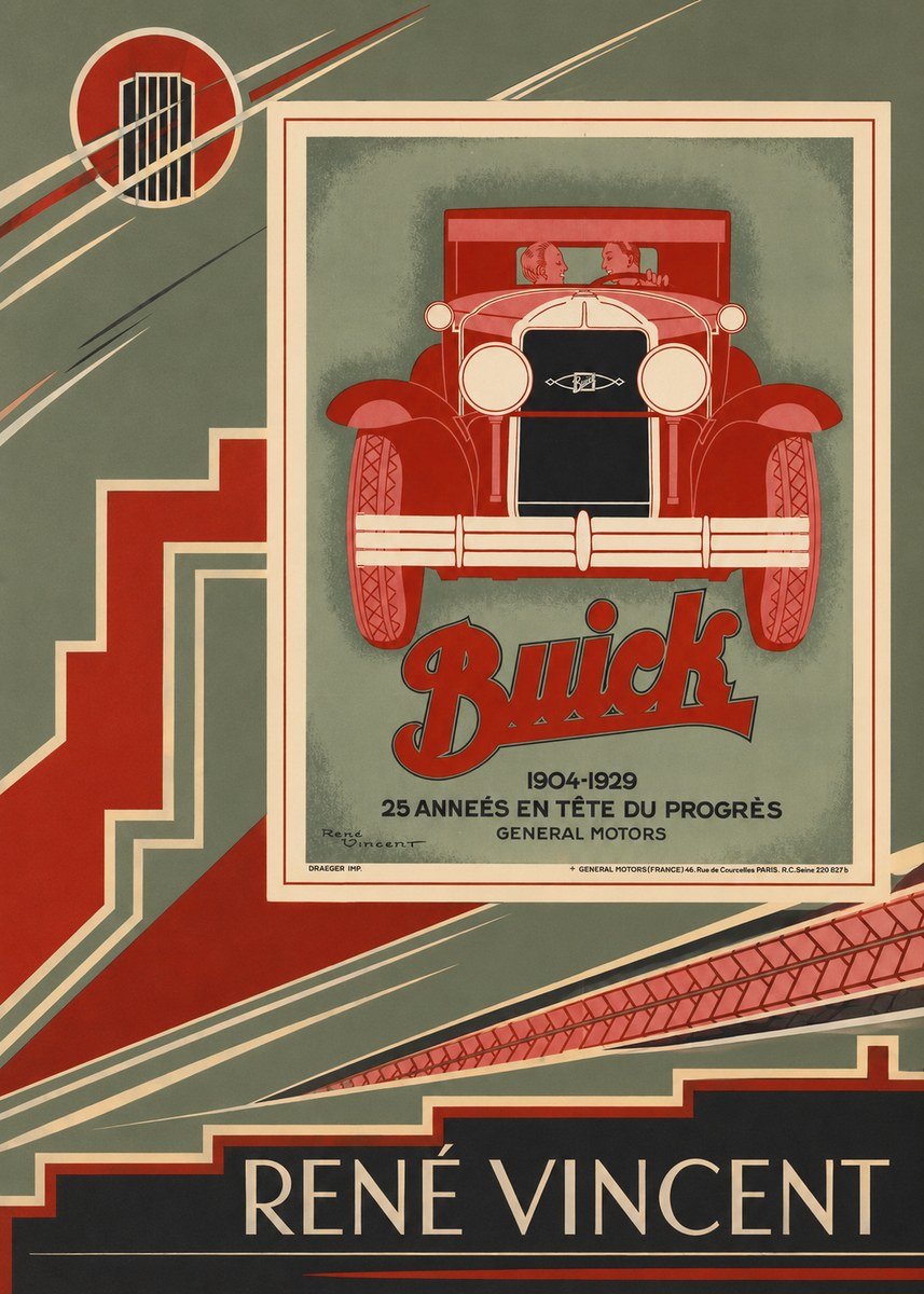 René Vincent Buick - 25 Années En Tête Du Progrès No2 - Poster