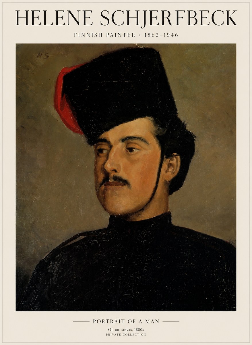 Helene Schjerfbeck Portrait of a Man II No1 - Poster