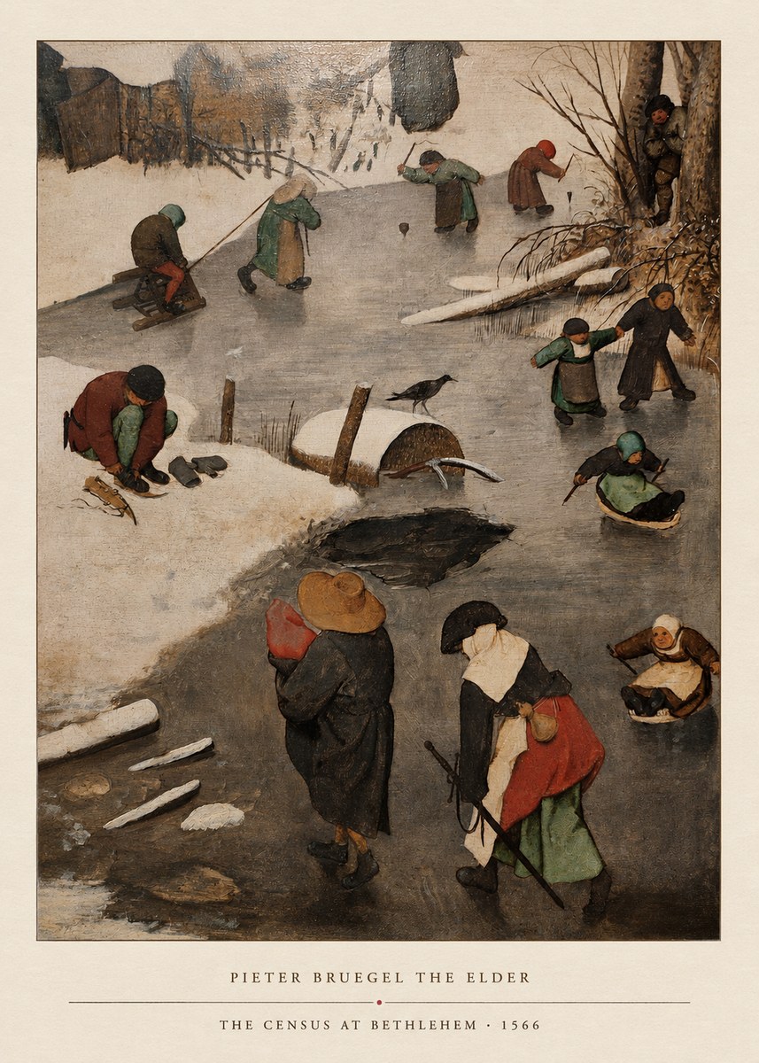 Pieter Bruegel The Census at Bethlehem II No4 - Poster