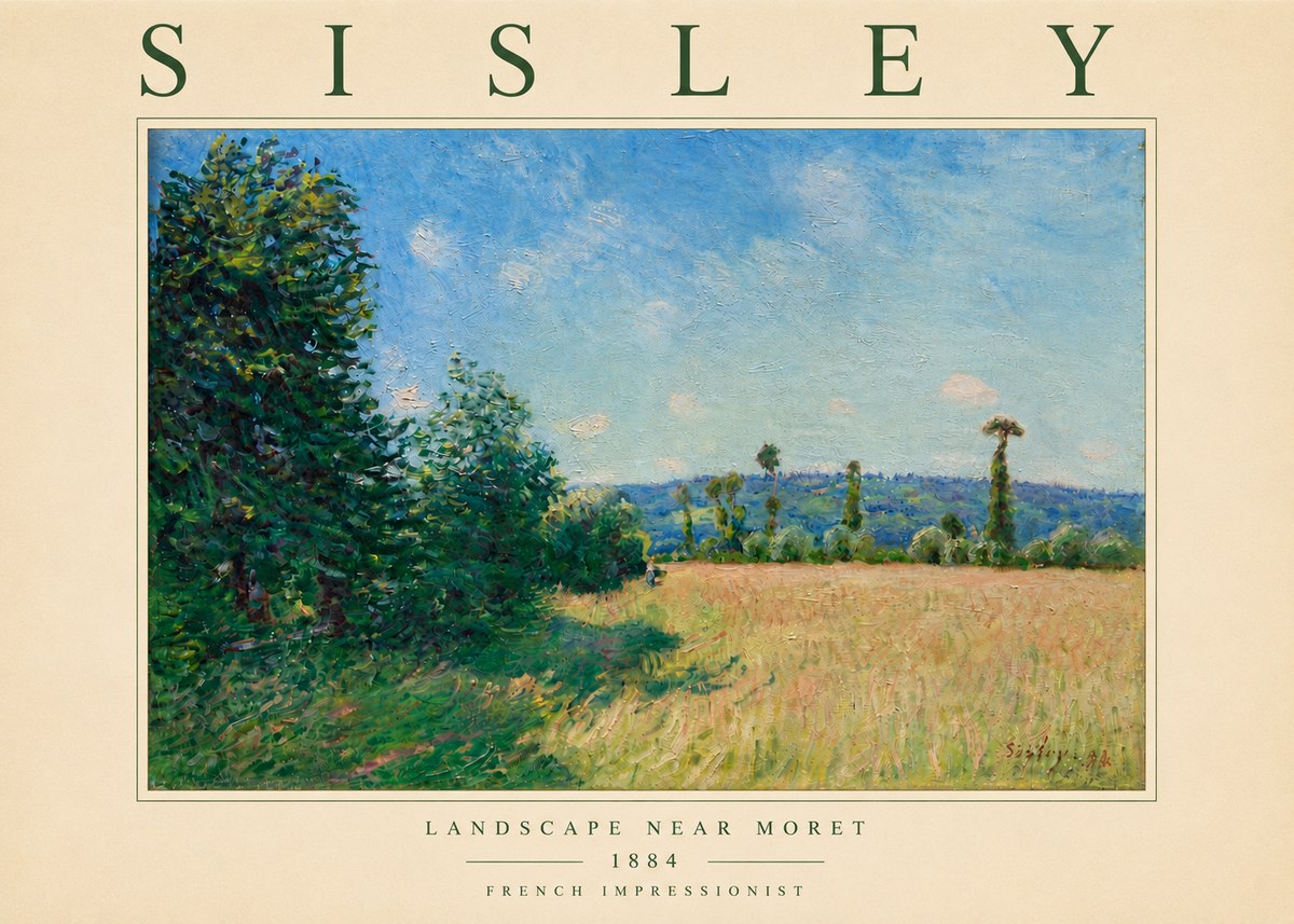 Sisley Landscape Near Moret, 1884 No5 - Poster