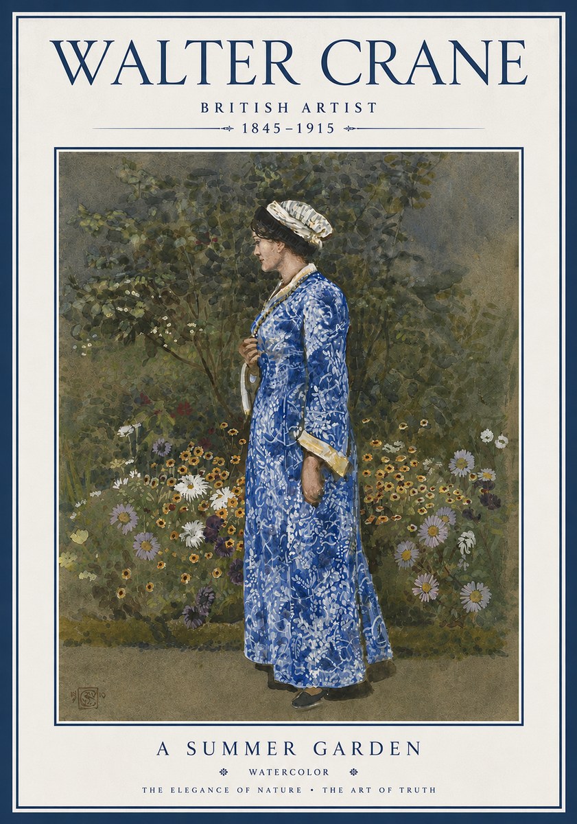 Walter Crane A Summer Garden No5 - Poster