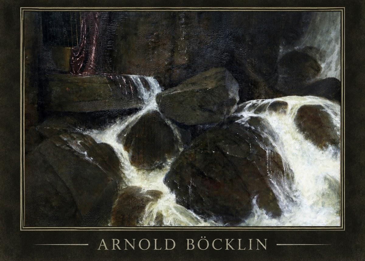 Arnold Böcklin The Nymph of the Waterfall No1 - Poster