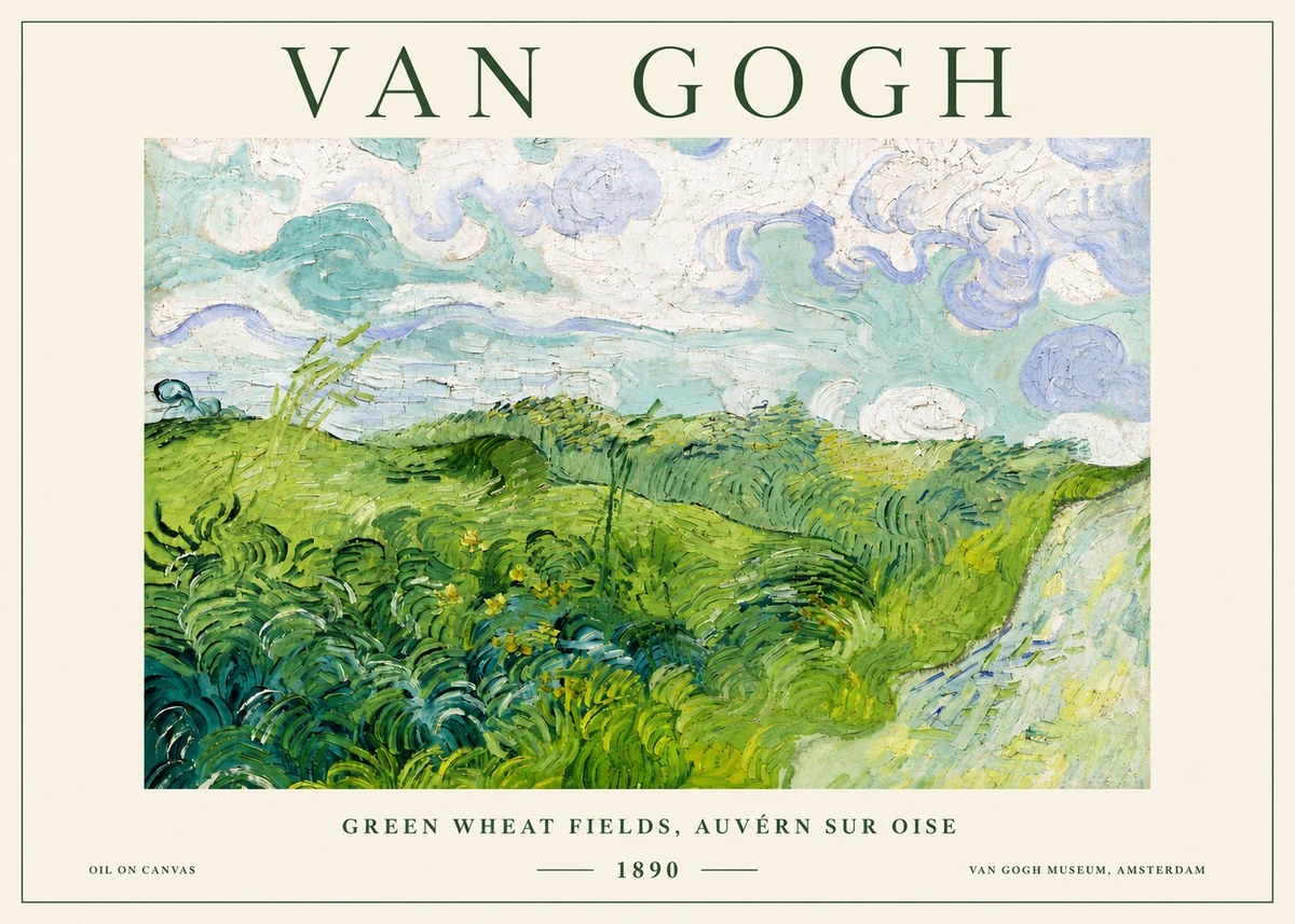 Van Gogh Green Wheat Fields, Auvern Sur Oise No6 - Poster