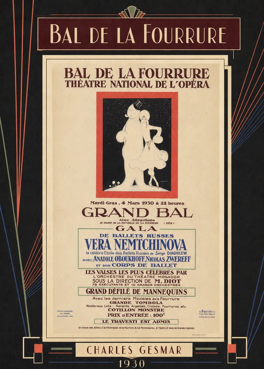 Charles Gesmar Bal De La Fourrure Théâtre National De L'opéra No4 - Poster