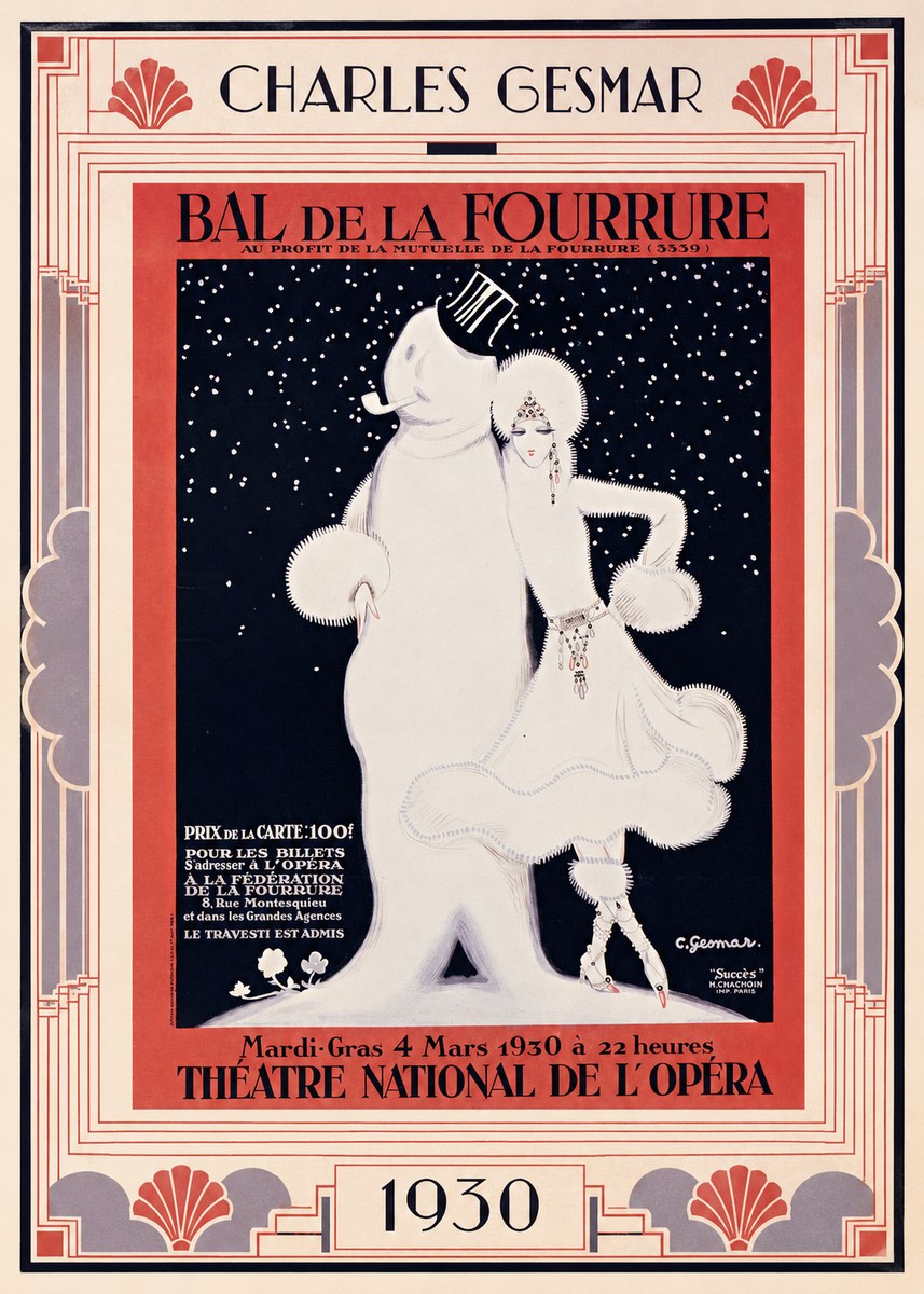 Charles Gesmar Bal De La Fourrure II No1 - Poster