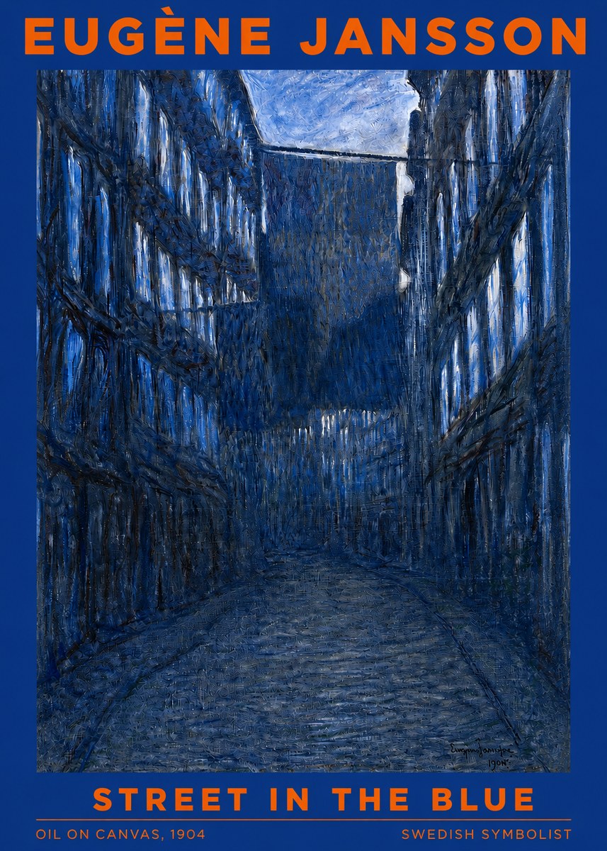 Eugène Jansson Street in the Blue No2 - Poster