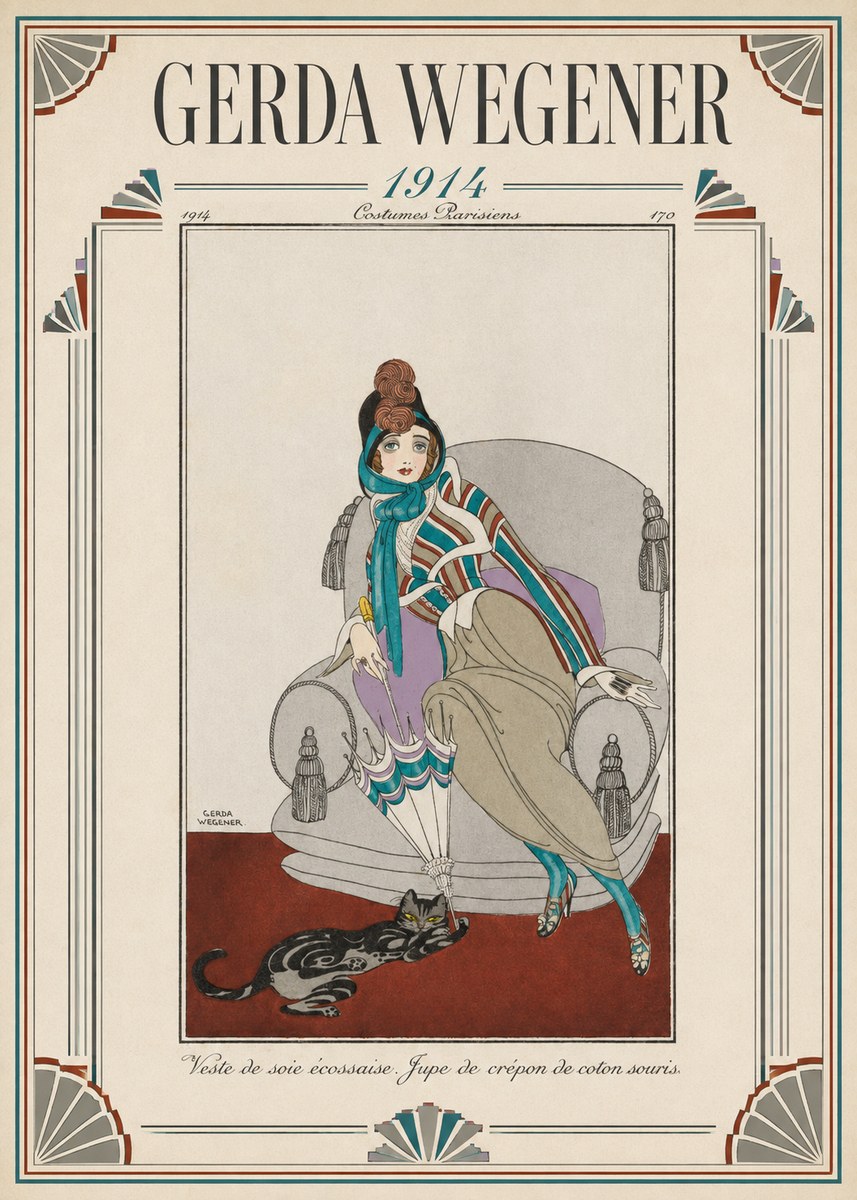 Gerda Wegener Veste De Soie Écossaise. Jupe De Crépon De Coton Souris. No1 - Poster
