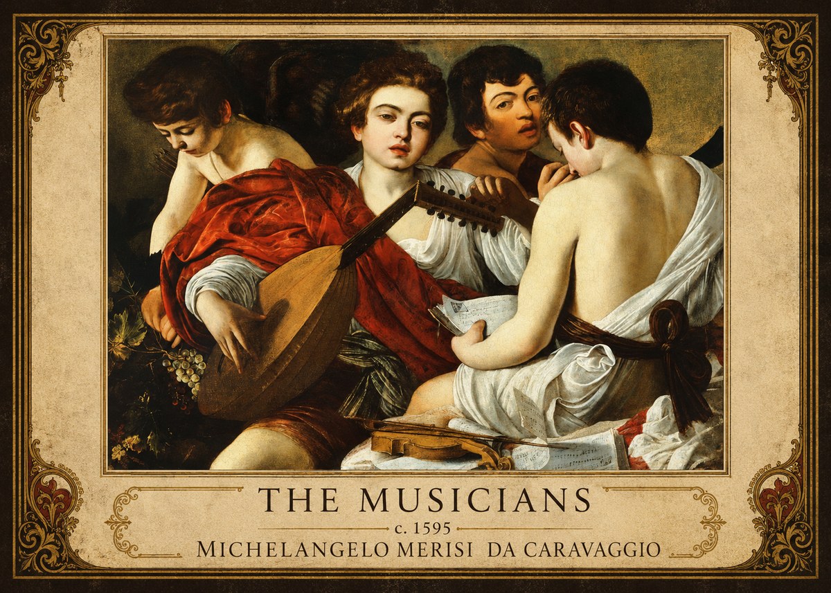 Michelangelo Merisi da Caravaggio The Musicians I No6 - Poster