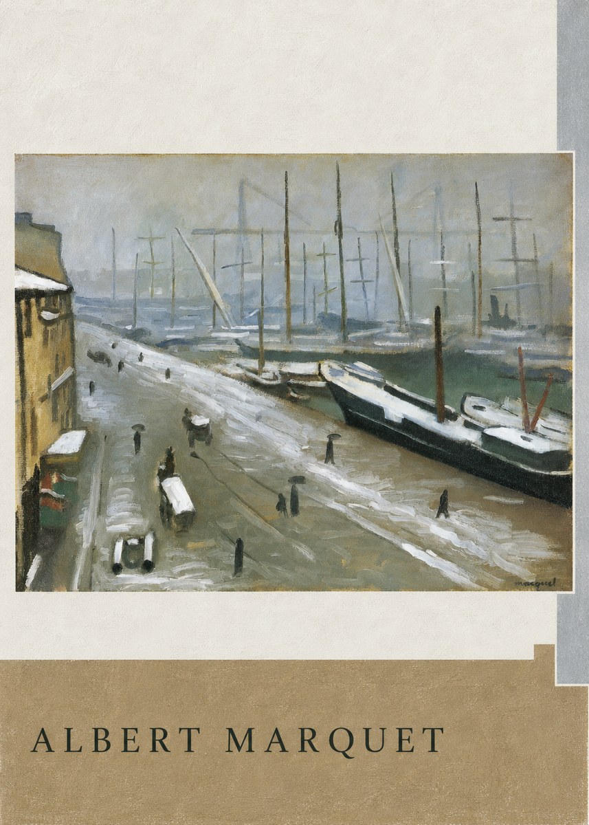 Albert Marquet Le Havre, Le Bassin Sous La Neige No5 - Poster