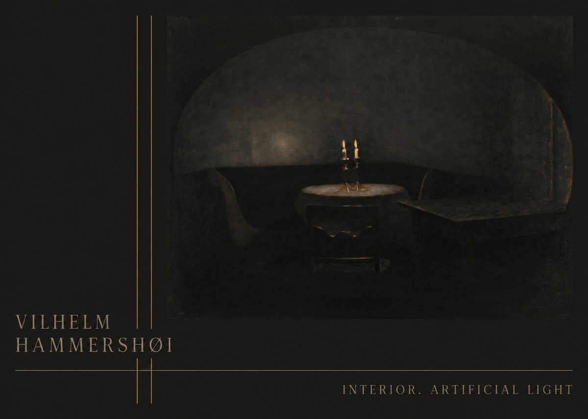 Vilhelm Hammershøi Interior. Artificial Light No3 - Poster