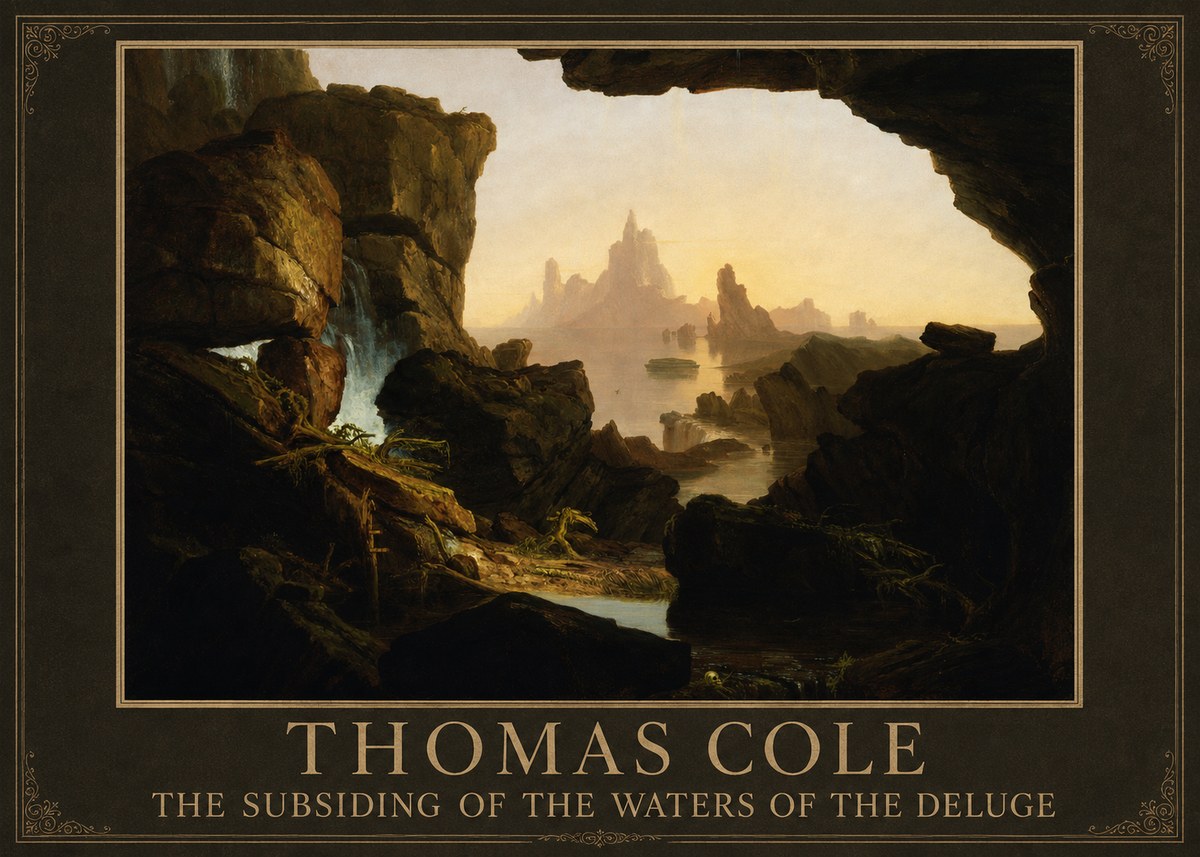 Thomas Cole The Subsiding of the Waters of the Deluge I No1 - Poster