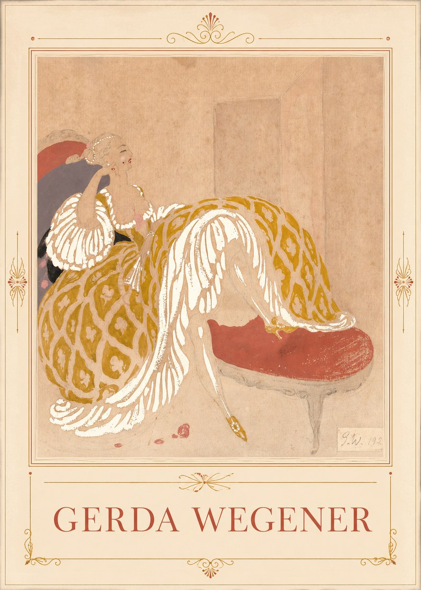 Gerda Wegener Woman in Yellow Dress No5 - Poster