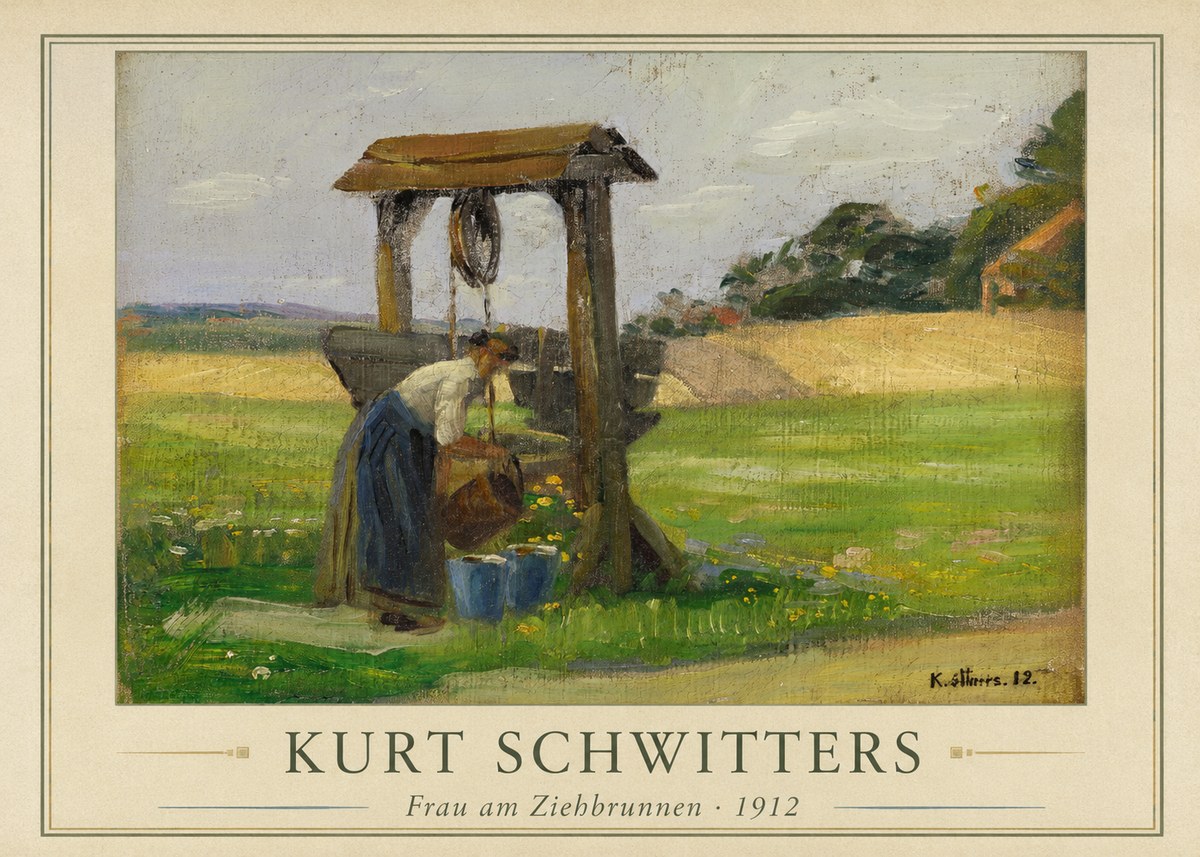 Kurt Schwitters Frau Am Ziehbrunnen No1 - Poster