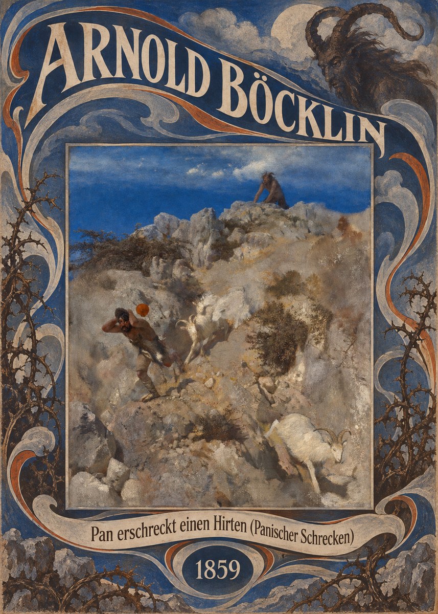 Arnold Böcklin Pan Erschreckt Einen Hirten (Panischer Schrecken) No6 - Poster