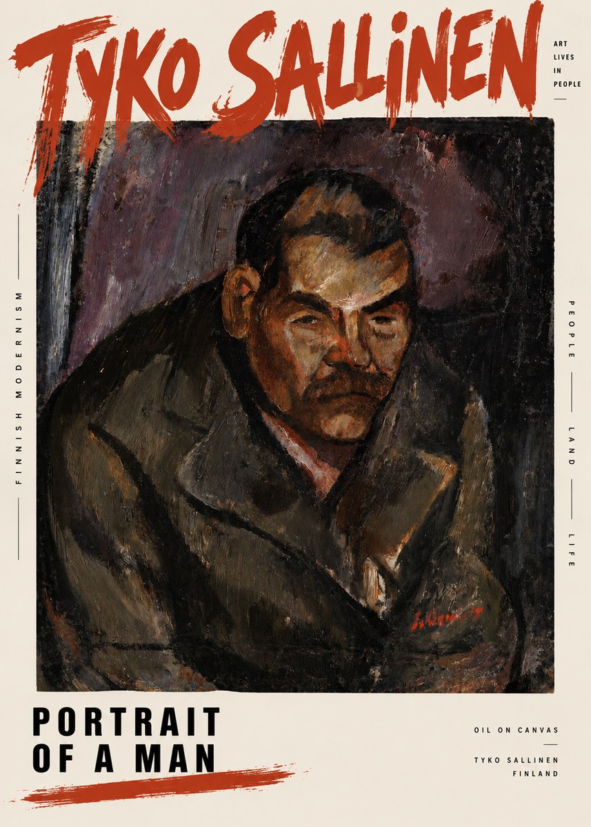 Tyko Sallinen Portrait of a Man V No2 - Poster