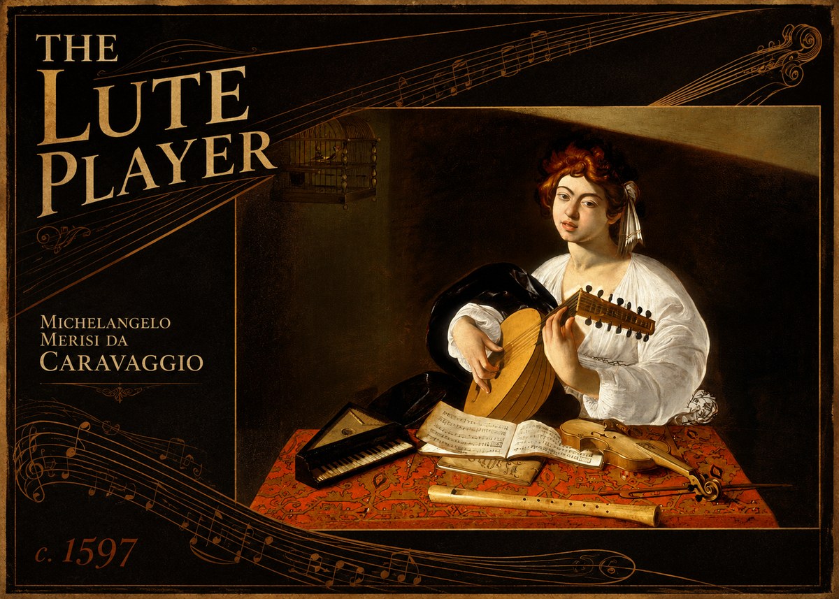 Michelangelo Merisi da Caravaggio The Lute Player No5 - Poster