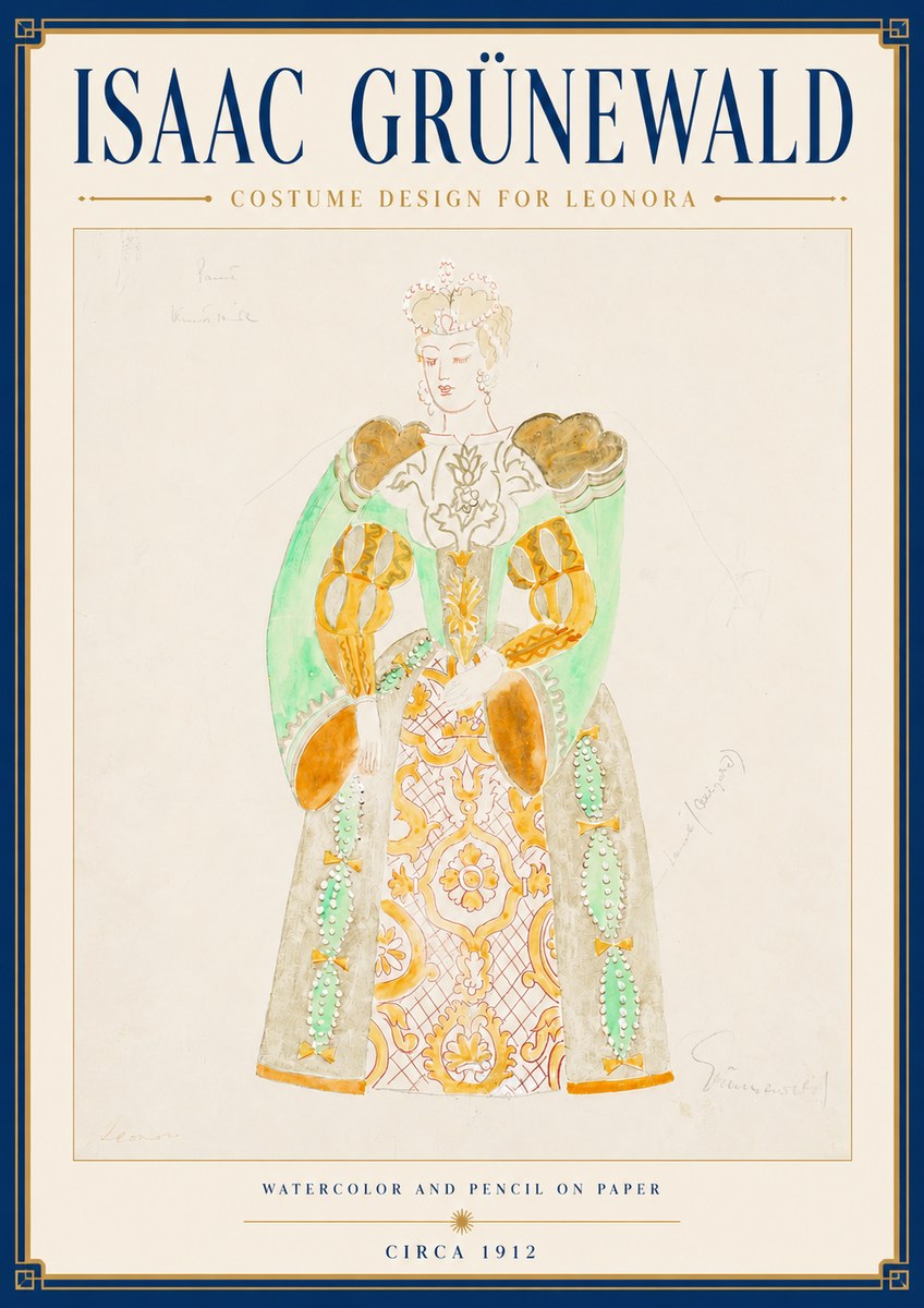 Isaac Grünewald Costume Design for Leonora No4 - Poster