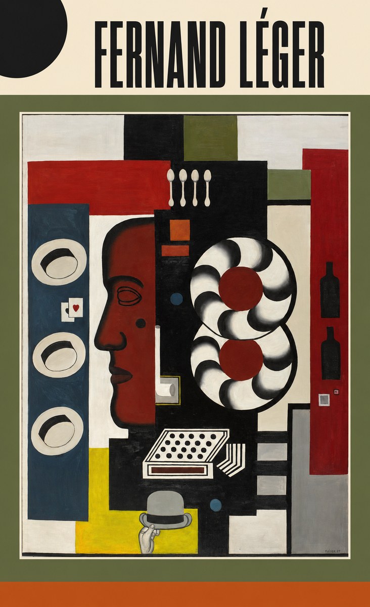 Fernand Léger Composition with Hand and Hats No5 - Poster